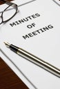 Minutes of Meeting Royalty Free Stock Photo