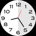25 minutes past 8 o`clock analog clock icon