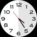 25 minutes past 4 o`clock analog clock icon Royalty Free Stock Photo