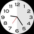 25 minutes past 9 o`clock analog clock icon