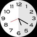 20 minutes past 5 o`clock analog clock icon Royalty Free Stock Photo