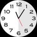 5 minutes past 11 o`clock analog clock icon