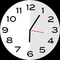 5 minutes past 6 o`clock analog clock icon Royalty Free Stock Photo