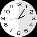 5 minutes past 2 o`clock analog clock icon Royalty Free Stock Photo