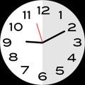 10 minutes past 9 o`clock analog clock icon Royalty Free Stock Photo