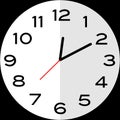 10 minutes past 12 o`clock analog clock icon Royalty Free Stock Photo