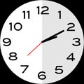 10 minutes past 2 o`clock analog clock icon Royalty Free Stock Photo