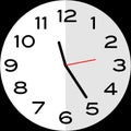 25 minutes past 11 o`clock analog clock icon Royalty Free Stock Photo