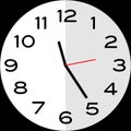 25 minutes past 11 o`clock analog clock icon