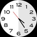 25 minutes past 4 o`clock analog clock icon