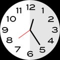 25 minutes past 12 o`clock analog clock icon