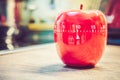 10 Minutes - Red Kitchen Egg Timer In Apple Shape On Countertop Royalty Free Stock Photo