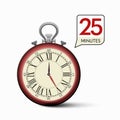 25 Minutes Stopwatch Clock Icon