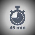45 minutes stopwatch symbol, Timer icon