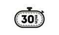 The 30 minutes, stopwatch vector icon. Stopwatch icon in flat style, timer on on color background.