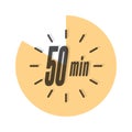 50 minutes. Timer, clock, or stopwatch icon. The timestamp