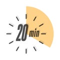 20 minutes. Timer, clock, or stopwatch icon. The timestamp