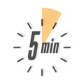 5 minutes. Timer, clock, or stopwatch icon. The timestamp