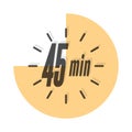 45 minutes. Timer, clock, or stopwatch icon. The timestamp