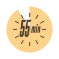 55 minutes. Timer, clock, or stopwatch icon. The timestamp