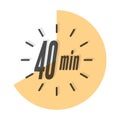 40 minutes. Timer, clock, or stopwatch icon. The timestamp