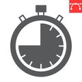 45 minutes timer stopwatch glyph icon