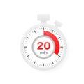 The 20 minutes timer. Stopwatch icon in flat style Royalty Free Stock Photo