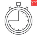 45 minutes timer stopwatch line icon