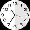 25 minutes to 11 o`clock analog clock icon