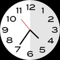 25 minutes to 5 o`clock analog clock icon