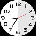 25 minutes to 9 o`clock analog clock icon