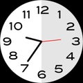 25 minutes to 10 o`clock analog clock icon