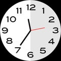 25 minutes to 12 o`clock analog clock icon