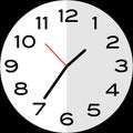 25 minutes to 2 o`clock analog clock icon