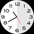 20 minutes to 11 o`clock analog clock icon