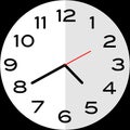 20 minutes to 5 o`clock analog clock icon Royalty Free Stock Photo