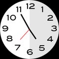5 minutes to 5 o`clock analog clock icon Royalty Free Stock Photo