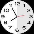 5 minutes to 8 o`clock analog clock icon Royalty Free Stock Photo