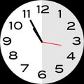 5 minutes to 11 o`clock analog clock icon Royalty Free Stock Photo
