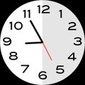 5 minutes to 9 o`clock analog clock icon