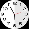 5 minutes to 6 o`clock analog clock icon Royalty Free Stock Photo