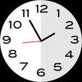 5 minutes to 2 o`clock analog clock icon Royalty Free Stock Photo