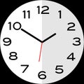 10 minutes to 2 o`clock analog clock icon Royalty Free Stock Photo