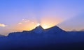 Minya Konka Mountains sunset Royalty Free Stock Photo