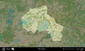 Miory District highlighted, Belarus. Topographic Humanitarian Royalty Free Stock Photo