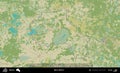 Miory District outlined, Belarus. Topographic Humanitarian Royalty Free Stock Photo
