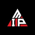 MIP triangle letter logo design with triangle shape. MIP triangle logo design monogram. MIP triangle vector logo template with red Royalty Free Stock Photo