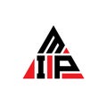MIP triangle letter logo design with triangle shape. MIP triangle logo design monogram. MIP triangle vector logo template with red Royalty Free Stock Photo