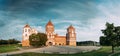 Mir, Belarus. Mir Castle Complex On Blue Sunny Sunset Sky Backgr Royalty Free Stock Photo