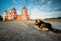 Mir, Belarus. Mir Castle Complex On Blue Sunny Sunset Sky Backgr Royalty Free Stock Photo